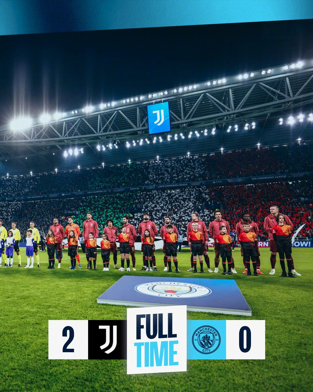 尤文图斯主场大胜曼城,却仍止步八强! 尤文图斯主场大胜曼城,却仍止步八强!